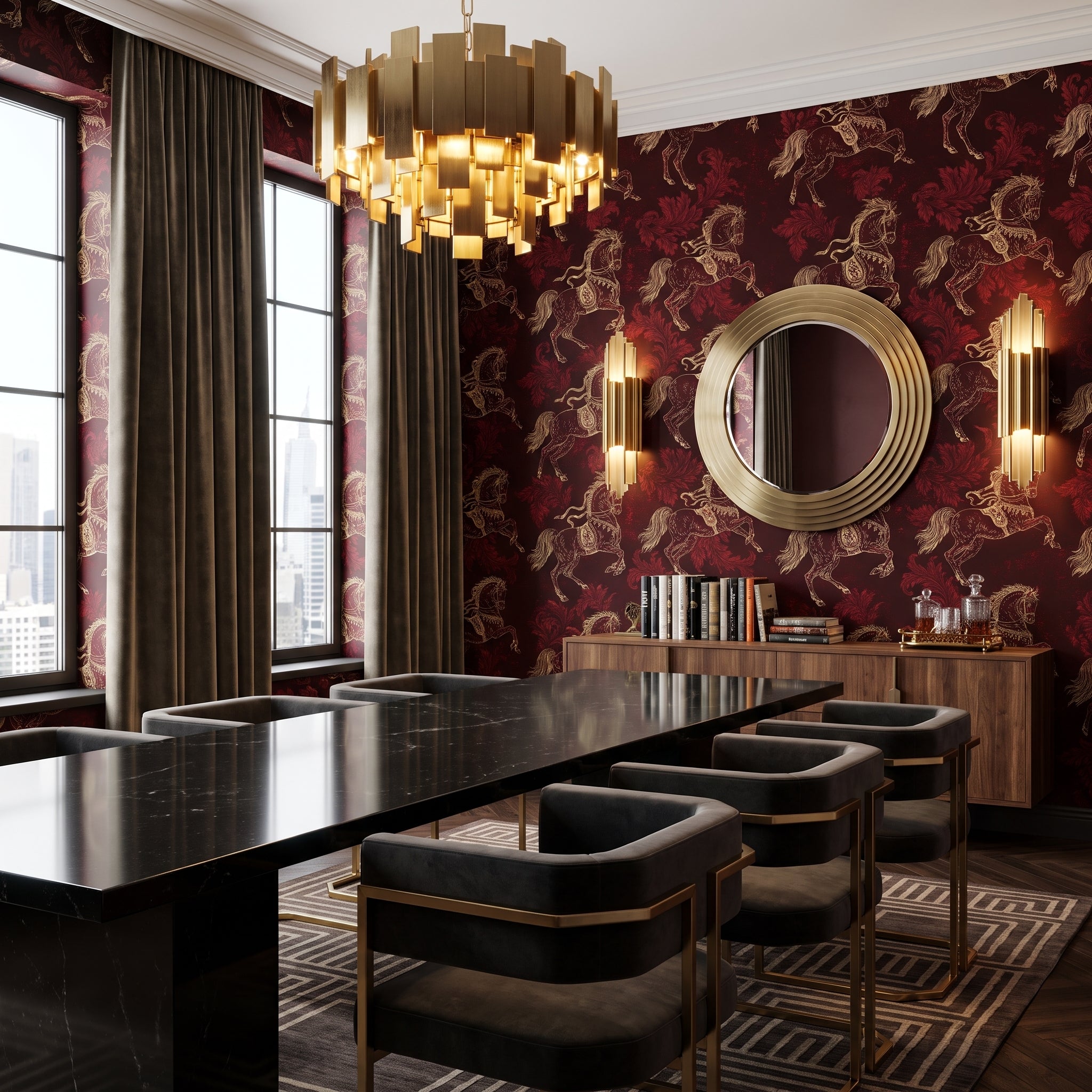 Cavalier in Crimson — styled room 3