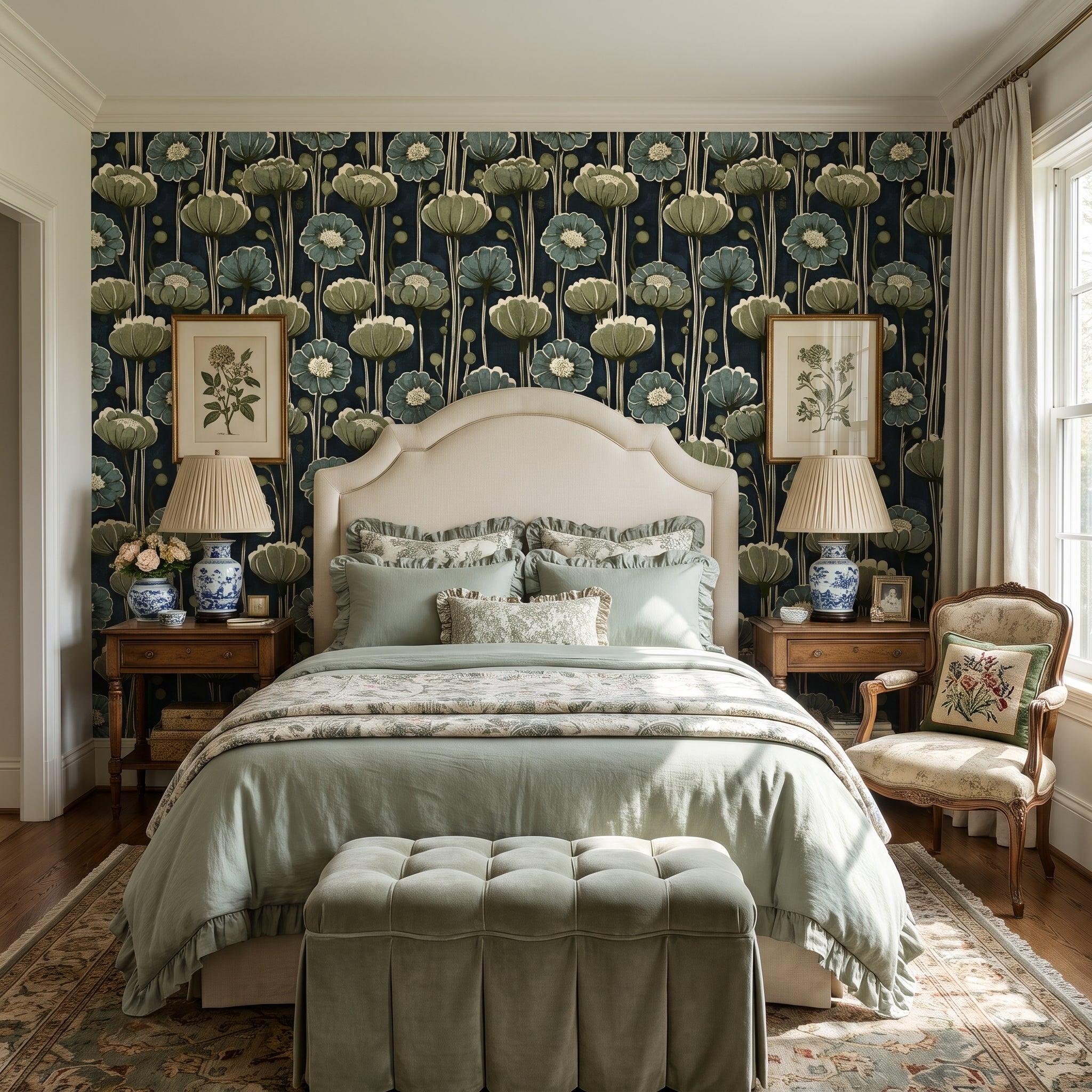 Tall Stems in Navy — styled room 1