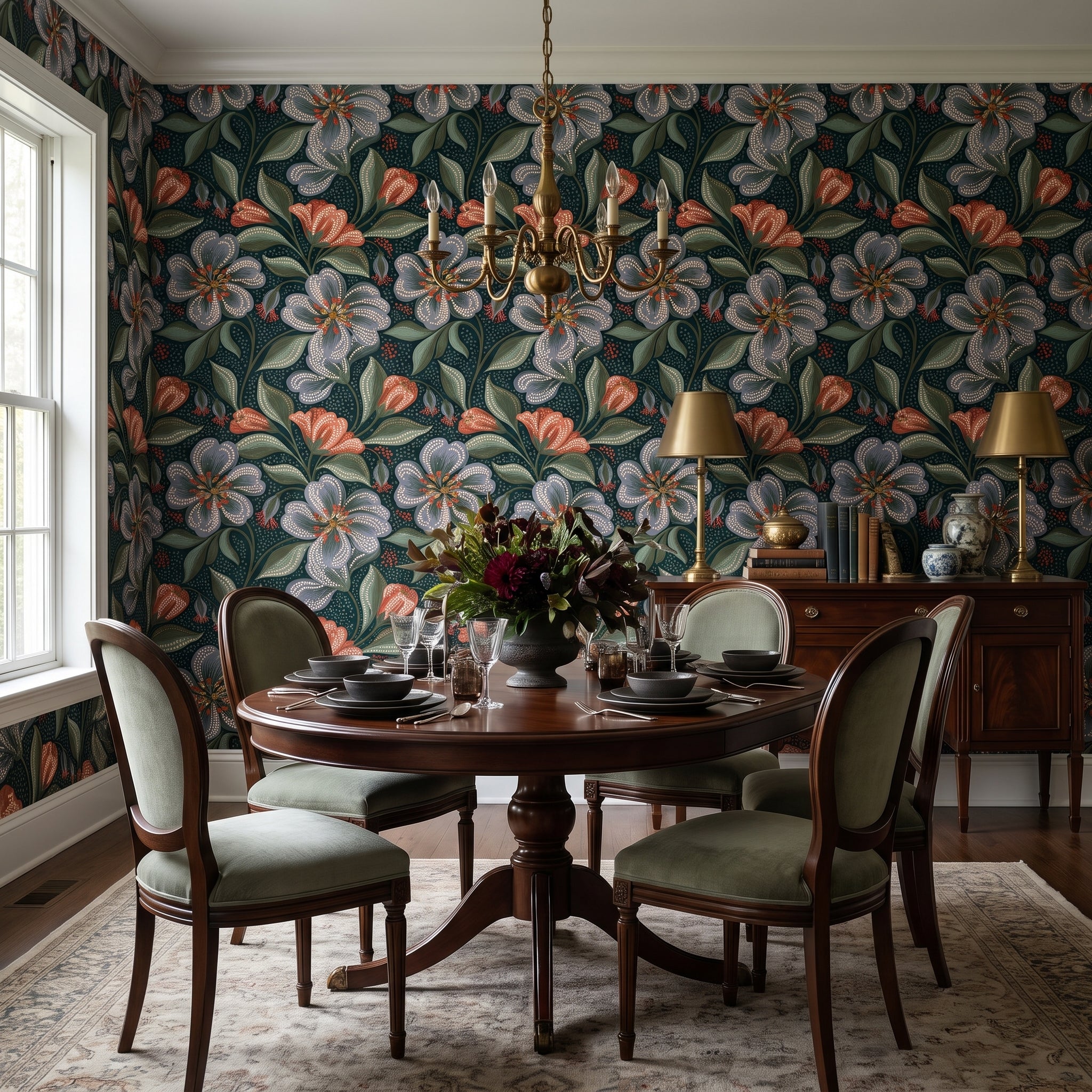 Stippled Bloom Canopy — styled room 1