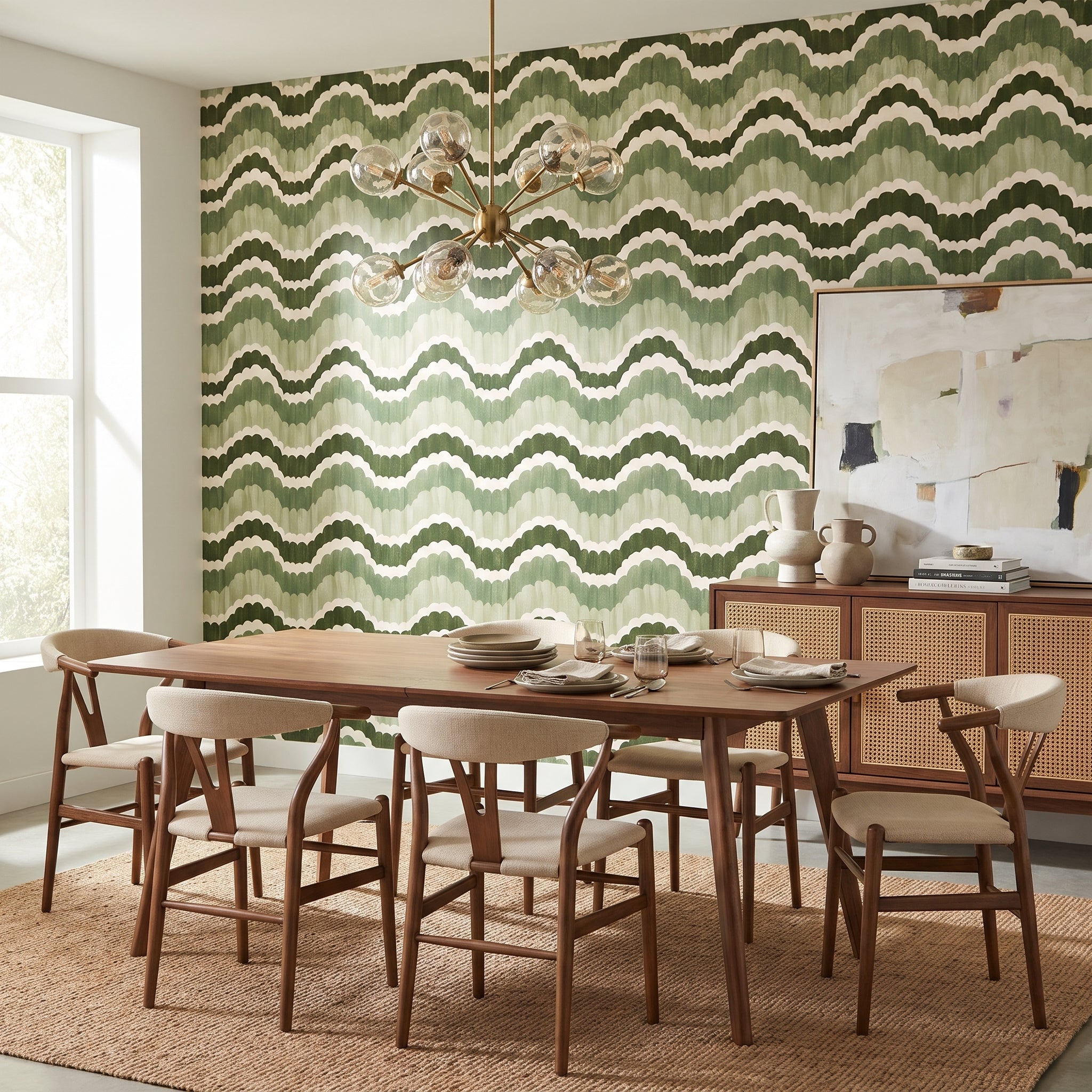 Painted Scallop Cascade — styled room 1