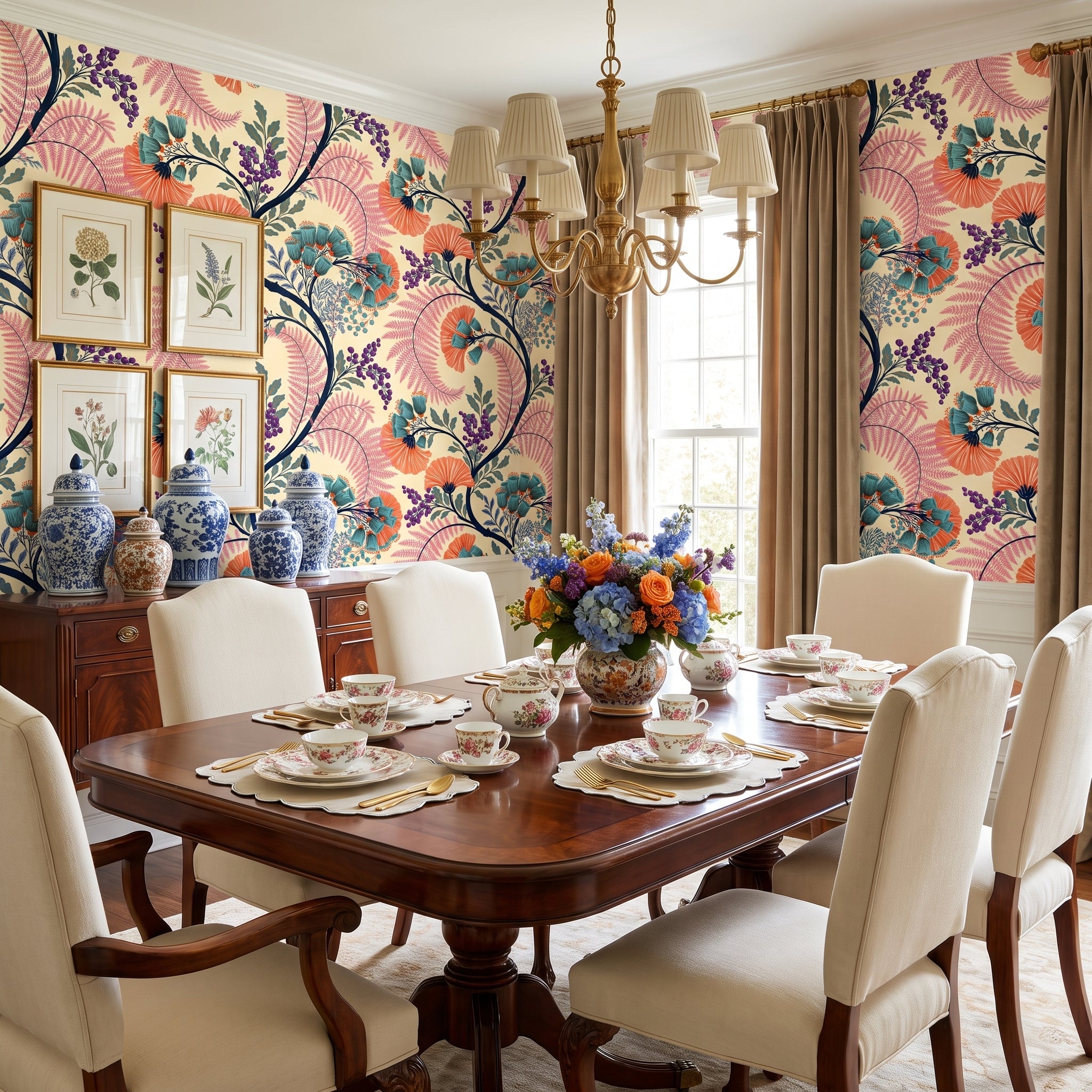 Coral Bell Cascade — styled room 1
