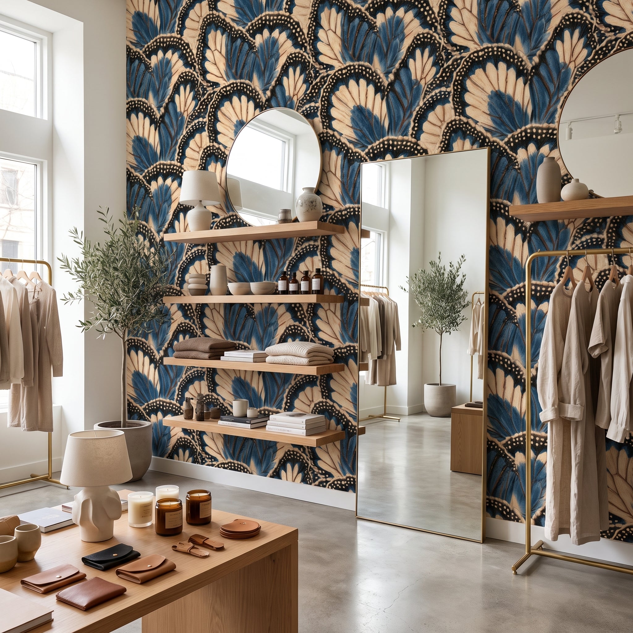 Cobalt Wing Overlap — styled room 2