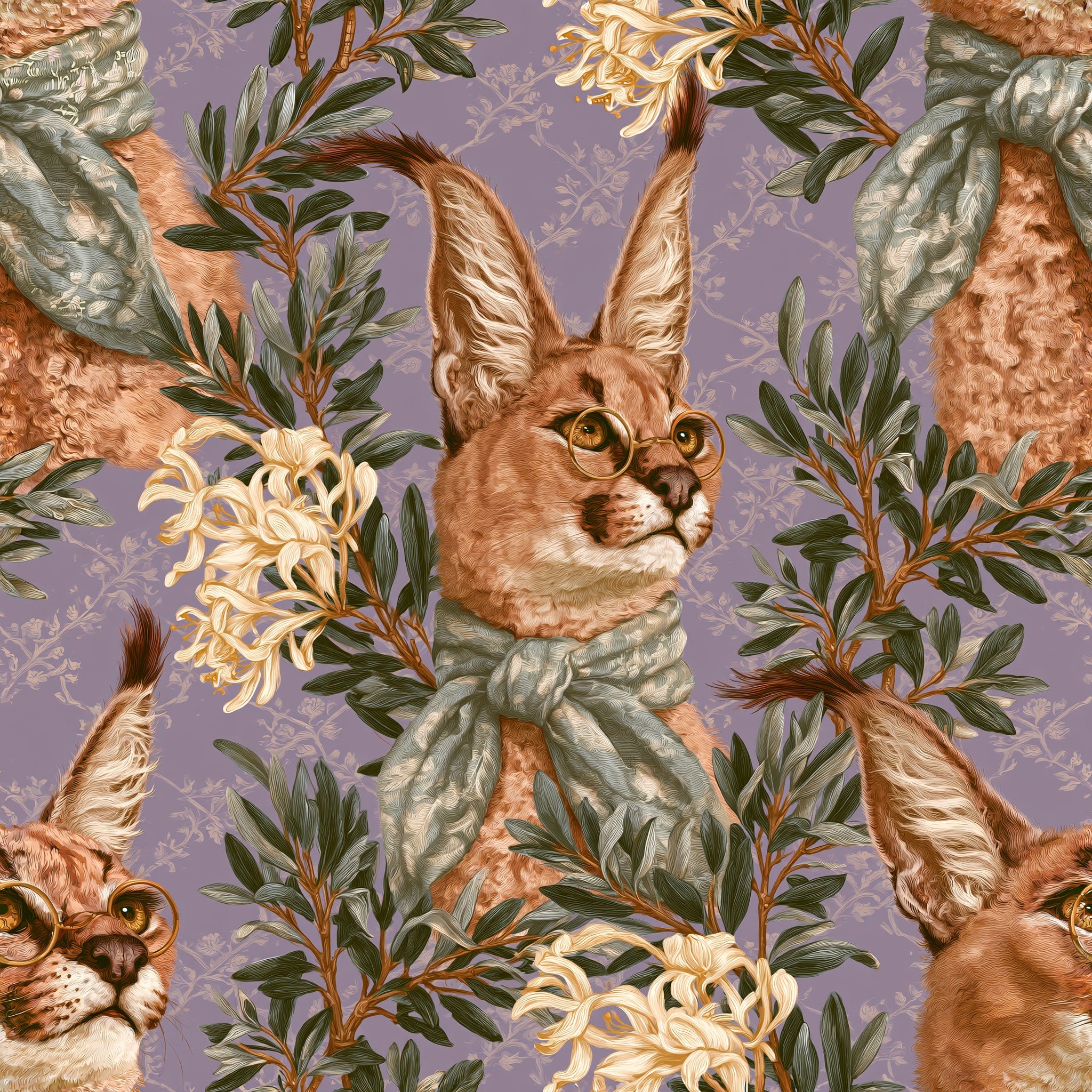 Spectacled Lynx Society — wallpaper pattern