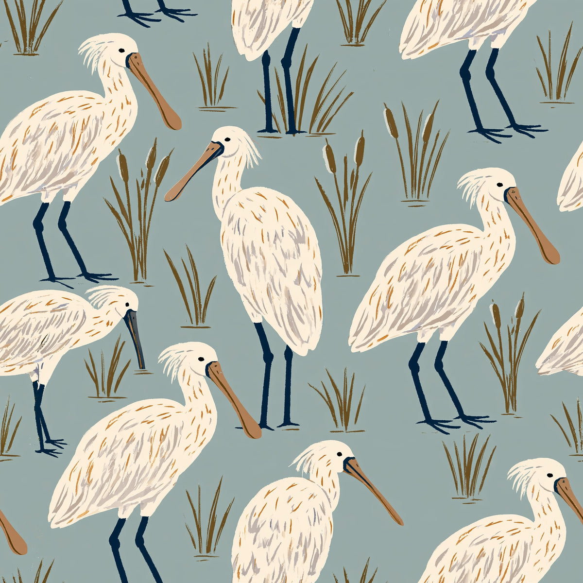 Spoonbill Shallows — wallpaper pattern