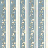 Climbing Rose Pinstripe — wallpaper pattern