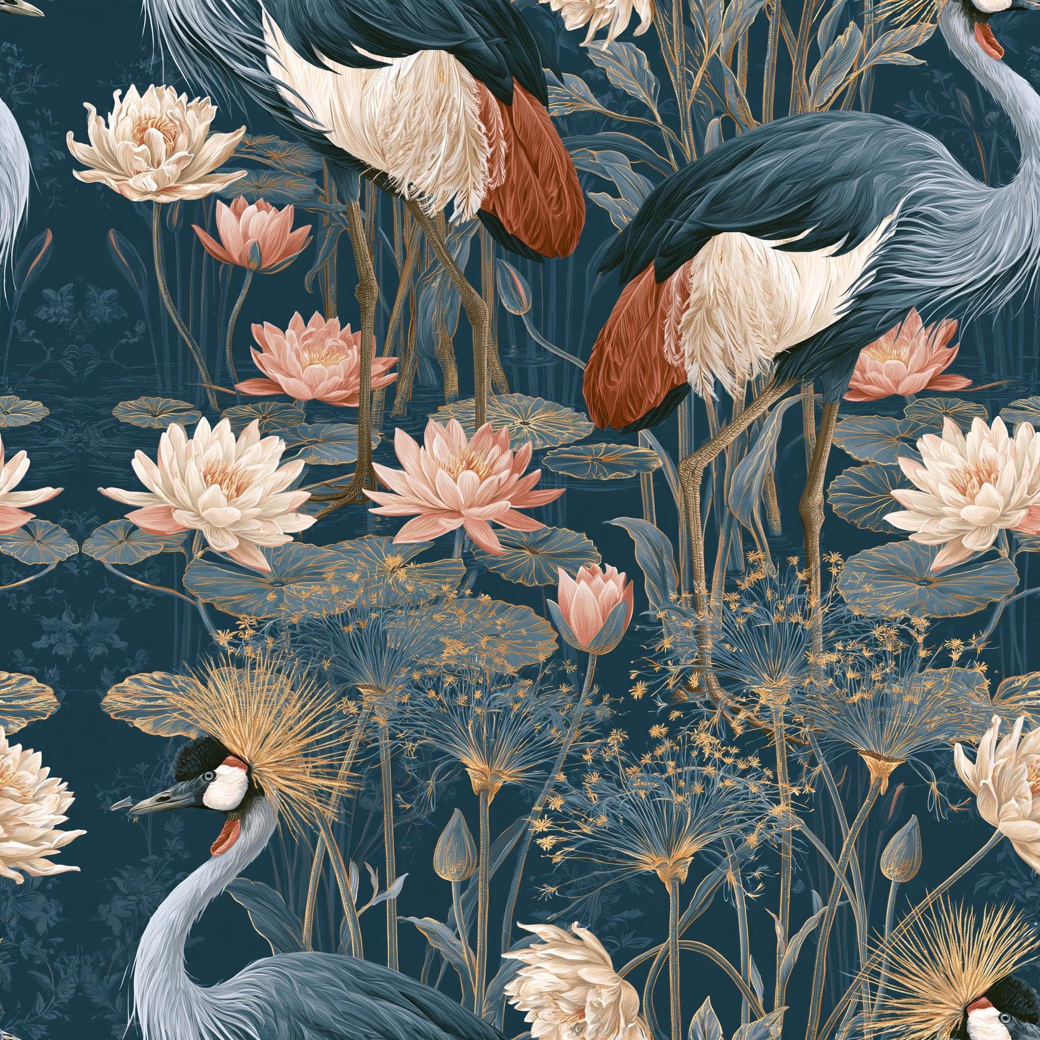 Crowned Waterway — wallpaper pattern