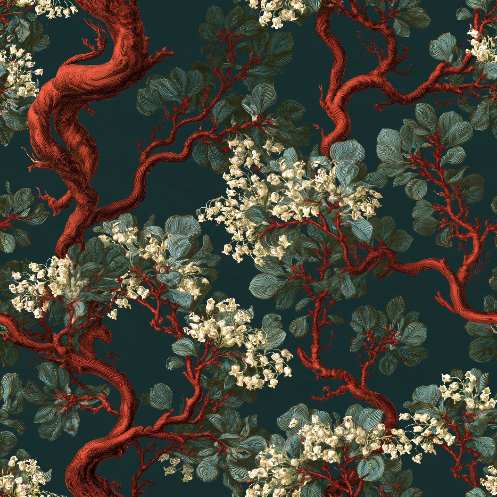 Madrona Bell Cascade — wallpaper pattern