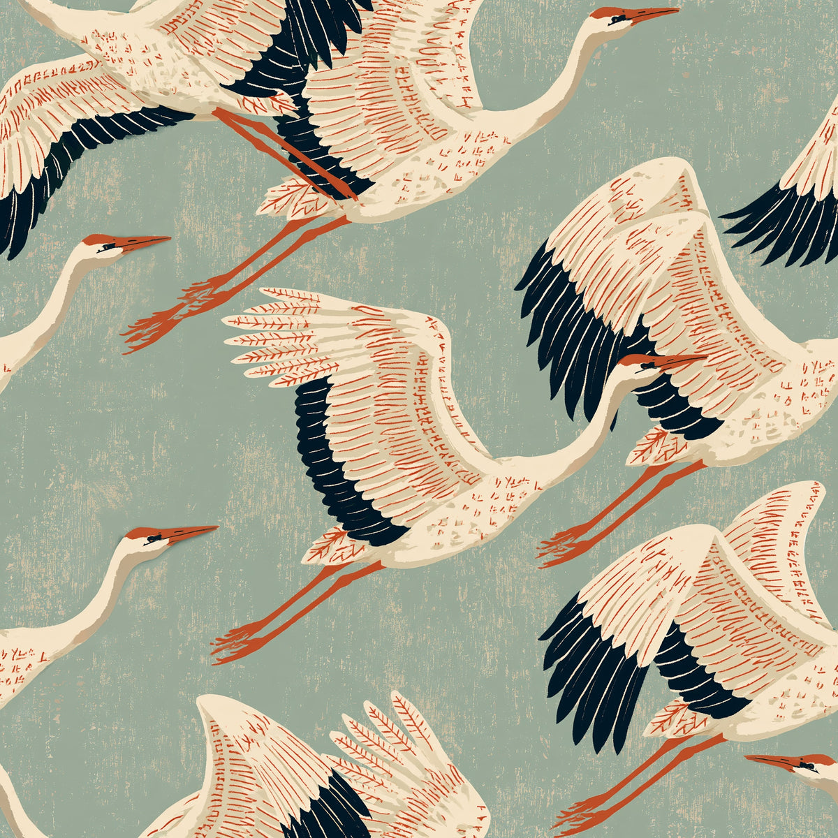 Crane Passage — wallpaper pattern