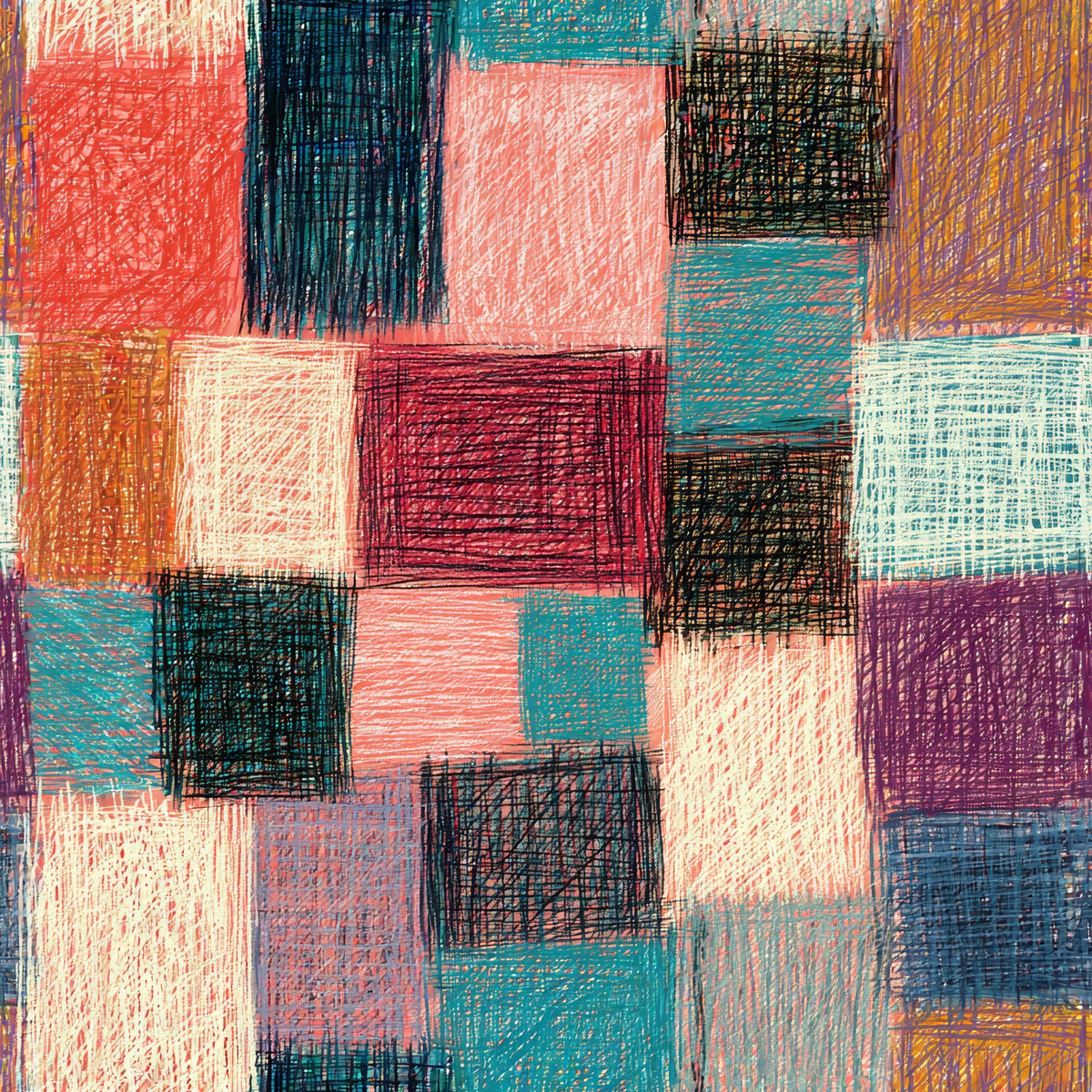 Hatchwork Blocks — wallpaper pattern