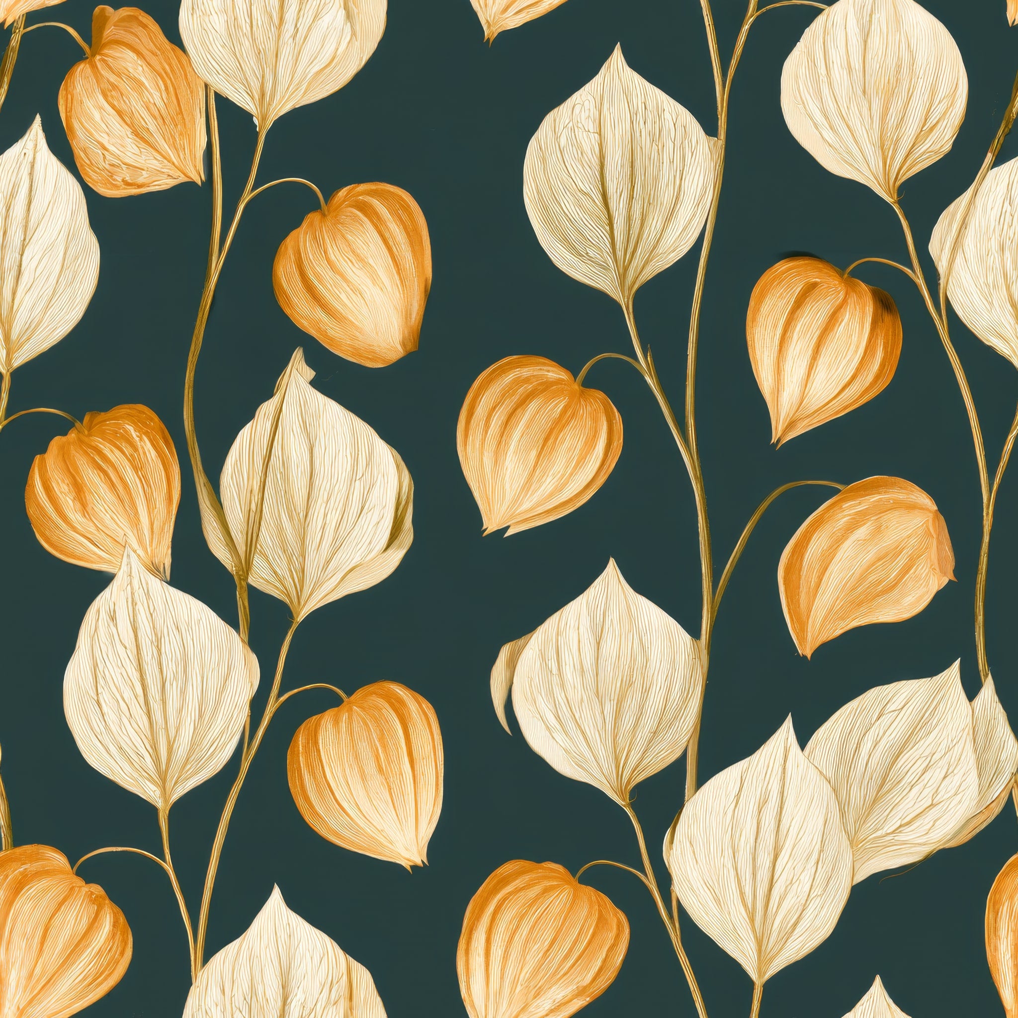 Physalis Lanterns — wallpaper pattern