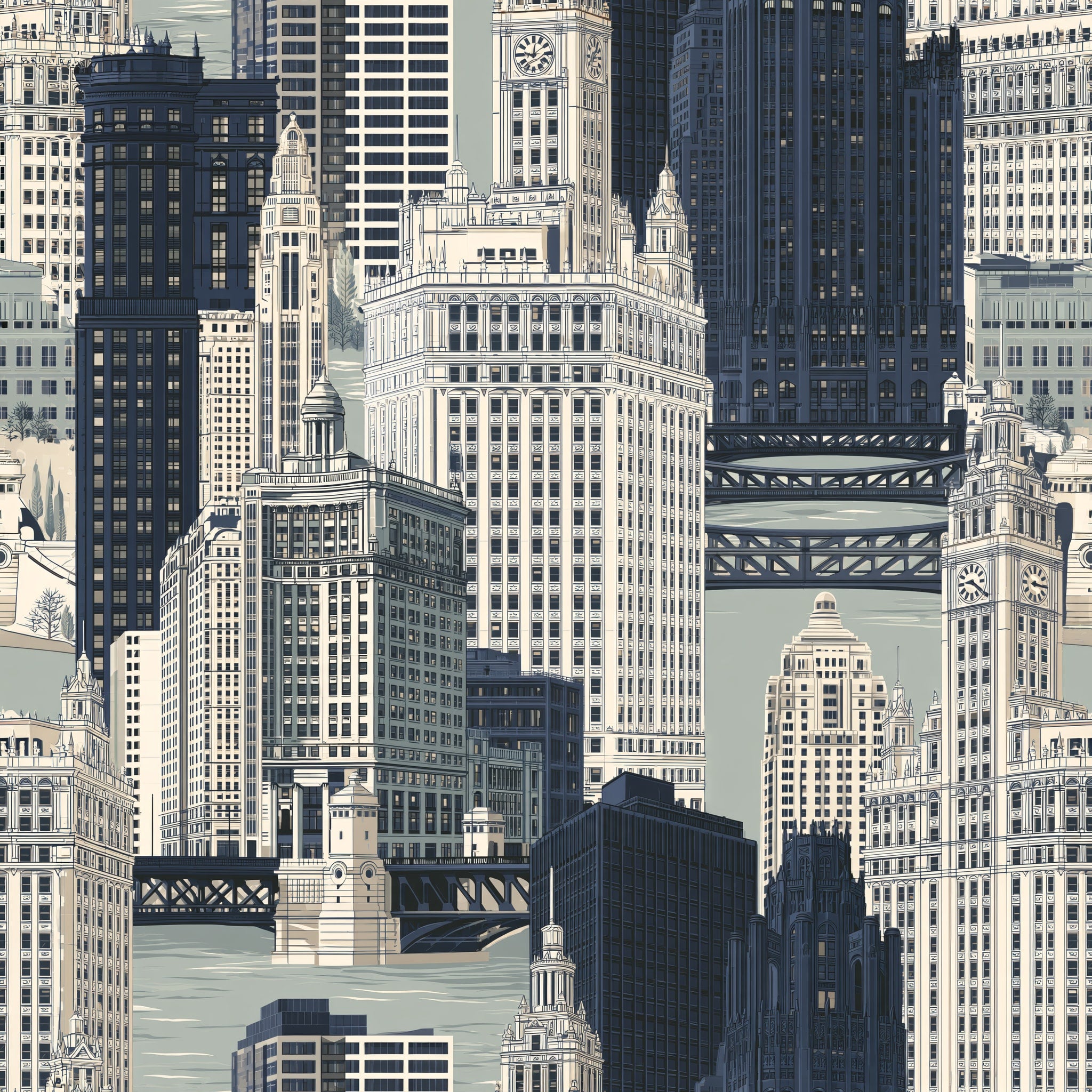 Metropolitan Spires — wallpaper pattern