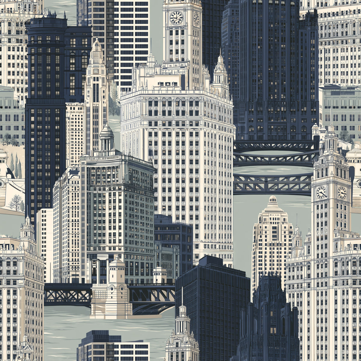 Metropolitan Spires — wallpaper pattern