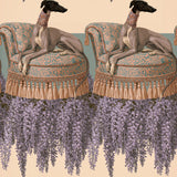 Whippet and Wisteria — wallpaper pattern