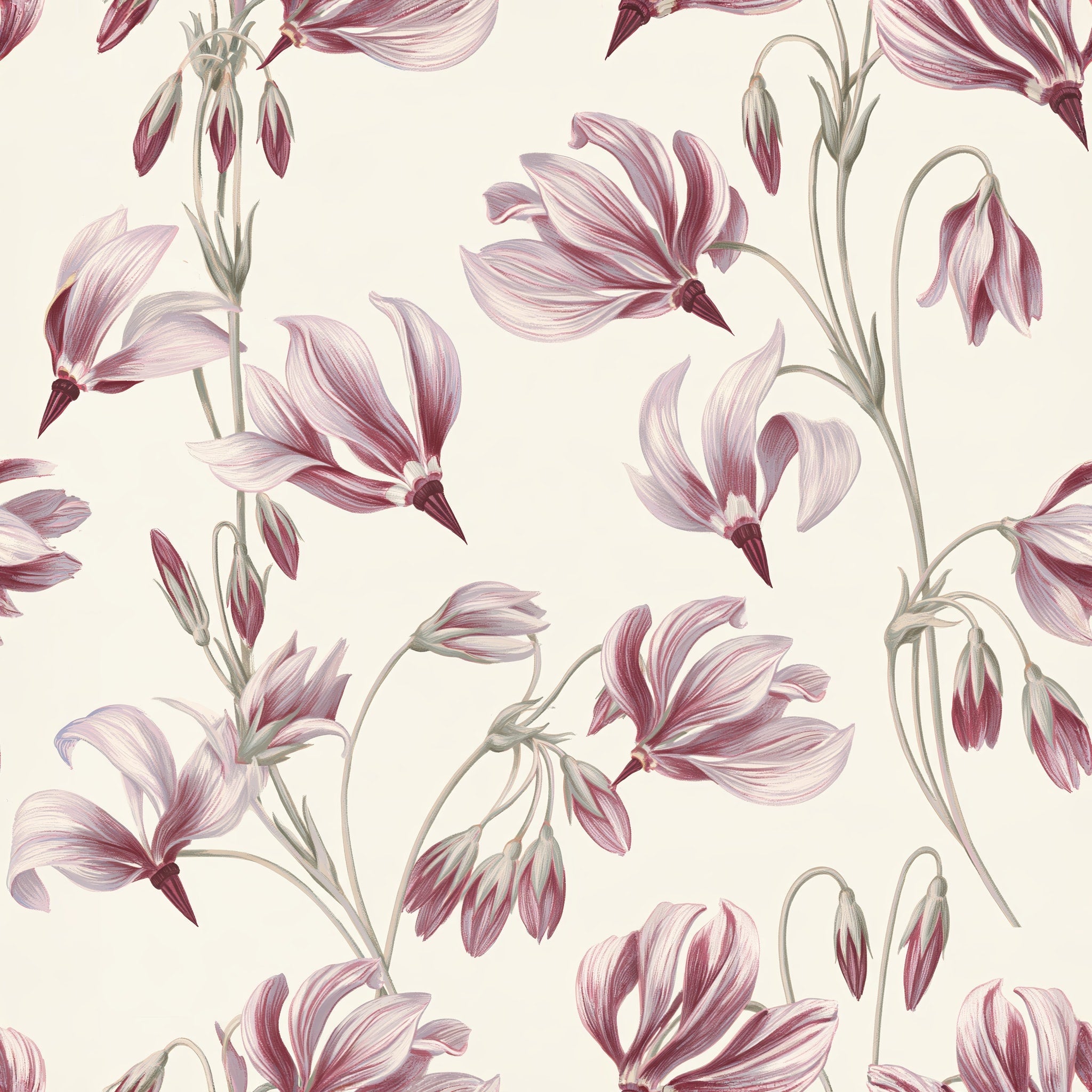 Mauve Botanica — wallpaper pattern
