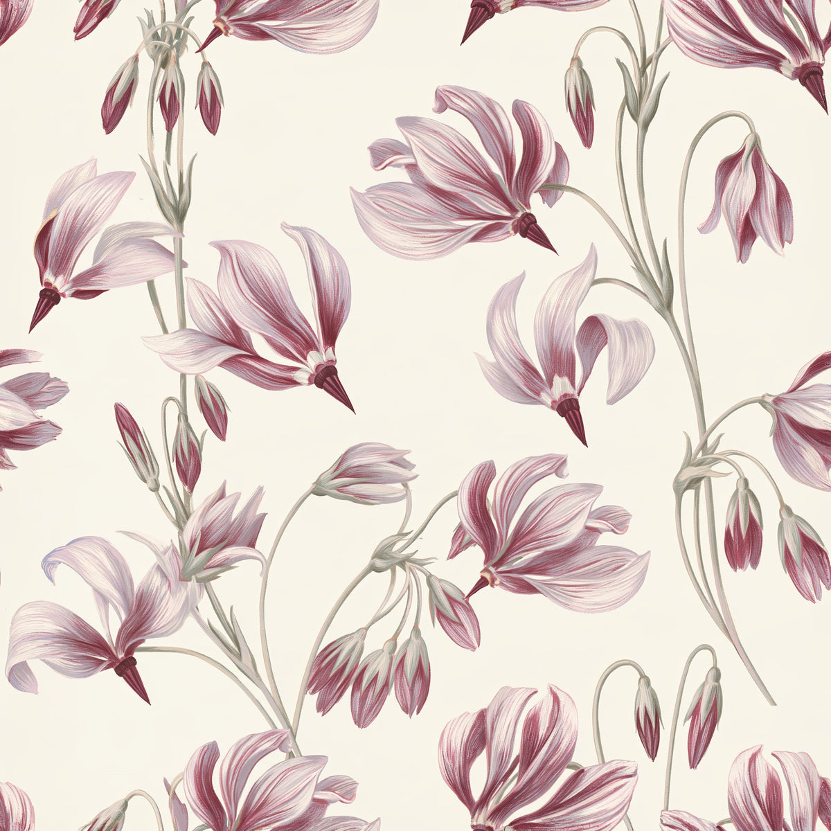 Mauve Botanica — wallpaper pattern