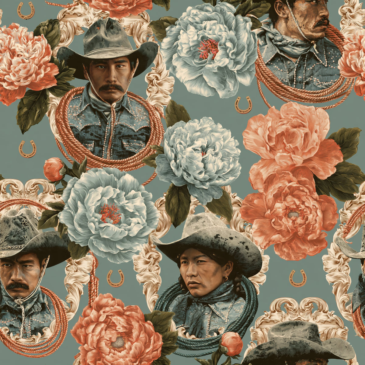 Rodeo Rosette — wallpaper pattern