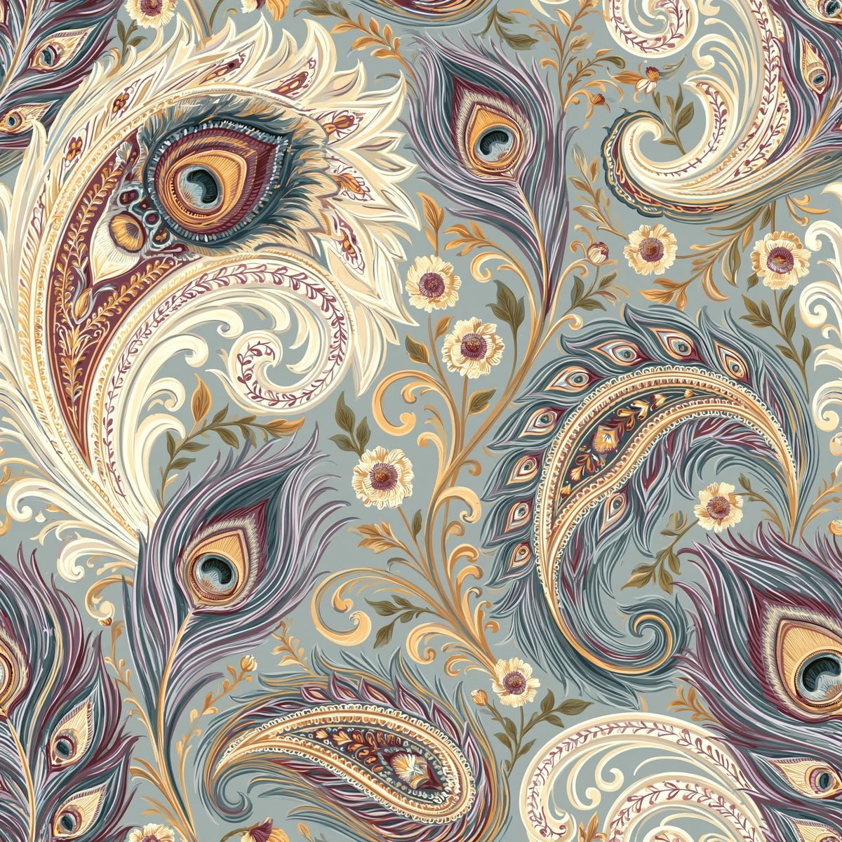 Plume and Paisley — wallpaper pattern