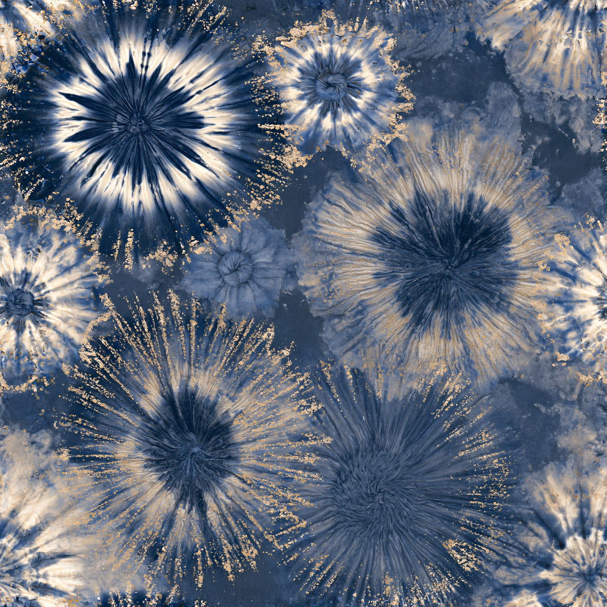 Indigo Sunburst — wallpaper pattern