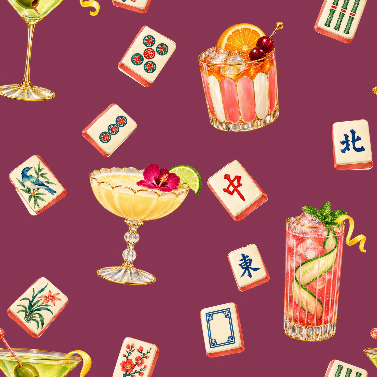 Tiles and Tonics — wallpaper pattern