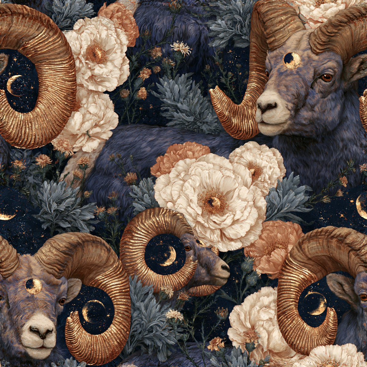 Lunar Bighorn — wallpaper pattern