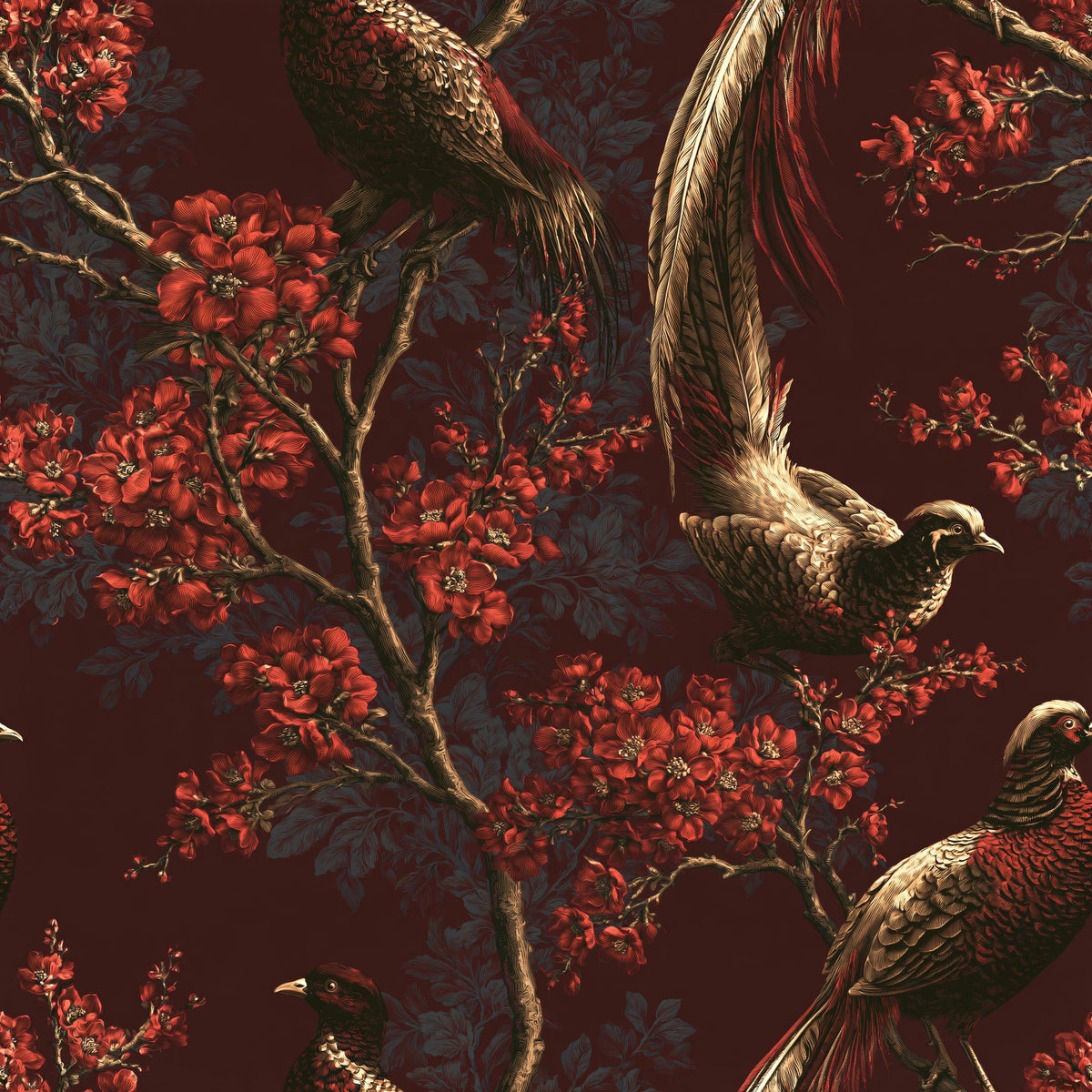 Crimson Canopy Ascent — wallpaper pattern