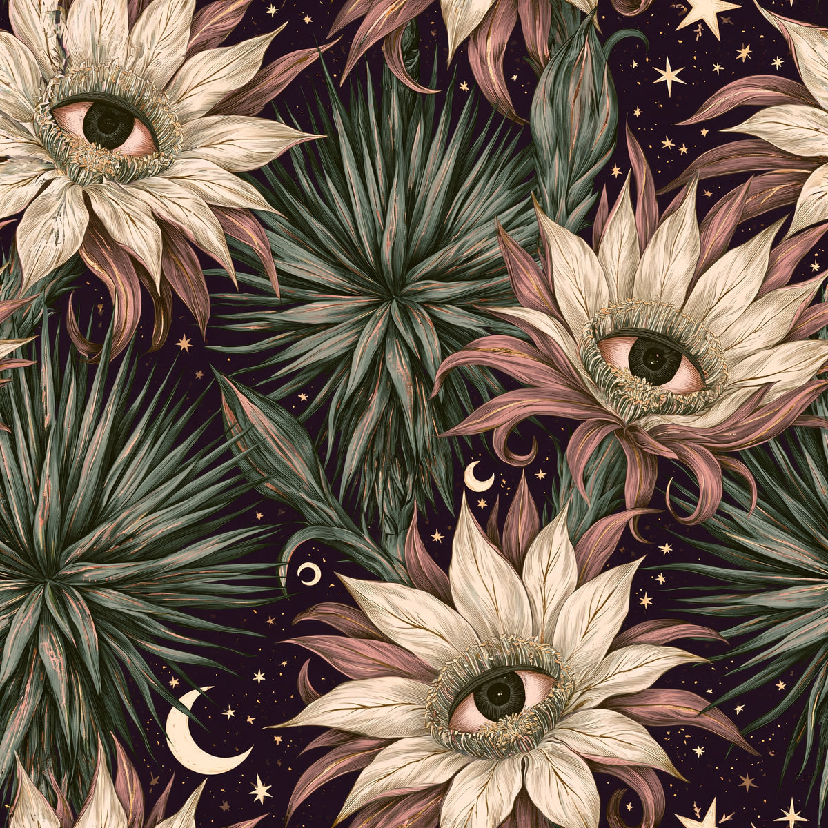 Watching Blooms — wallpaper pattern