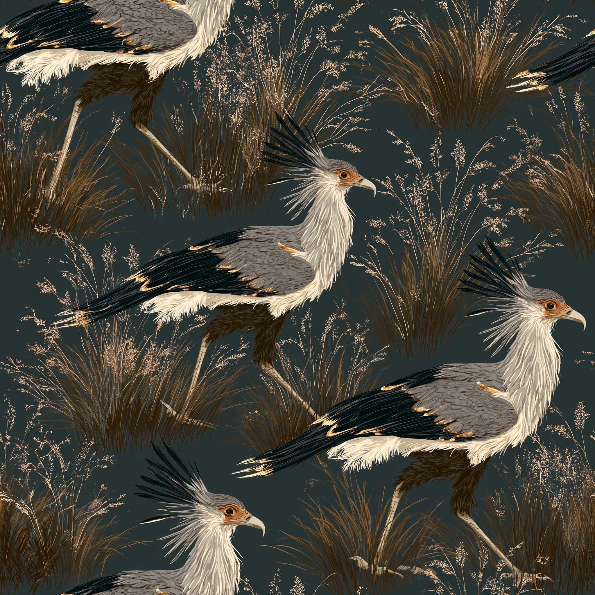 Striding Crests — wallpaper pattern
