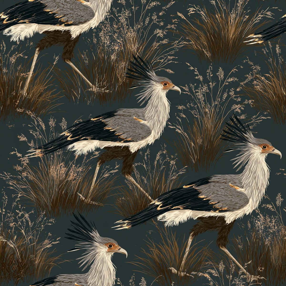 Striding Crests — wallpaper pattern