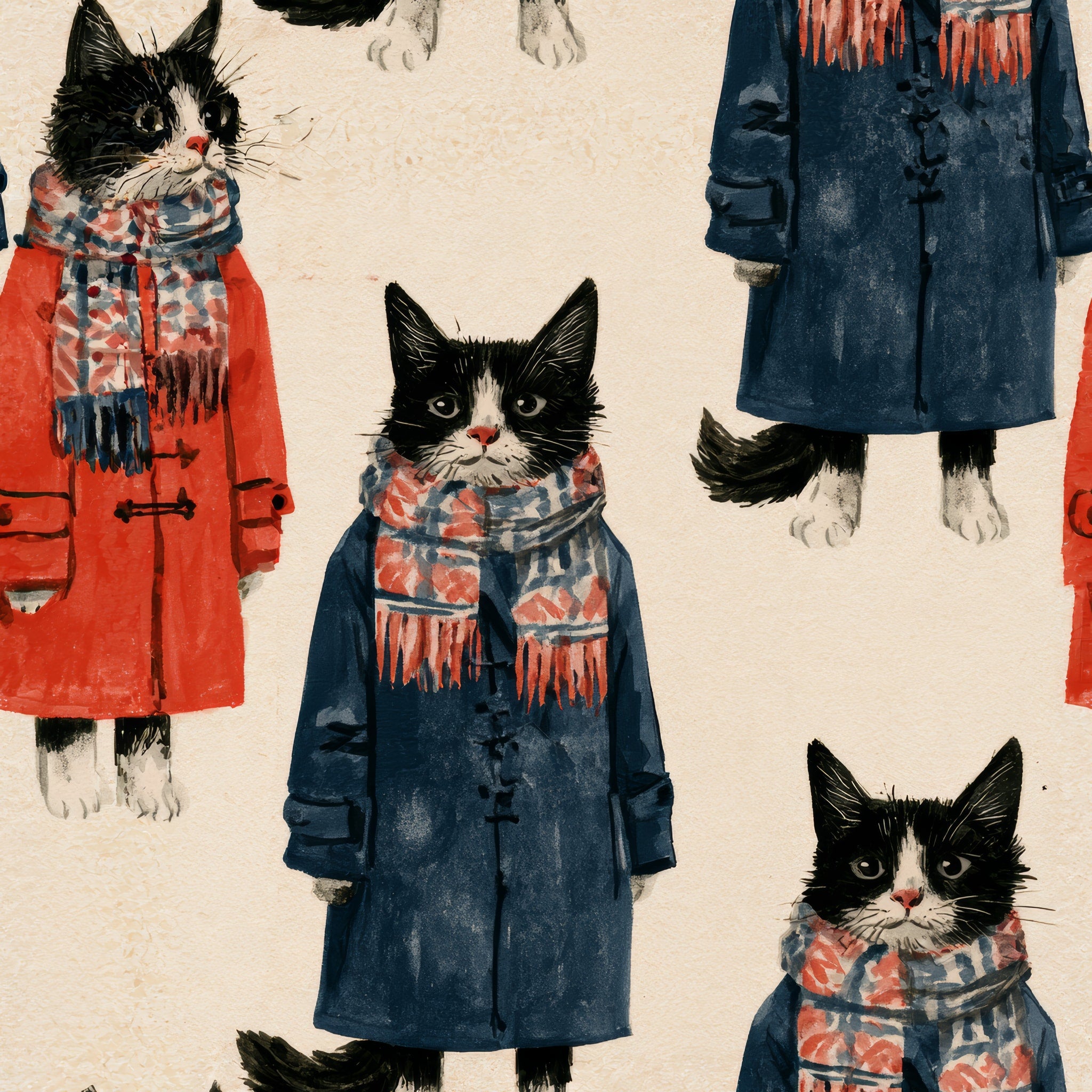 Winter Commuters — wallpaper pattern