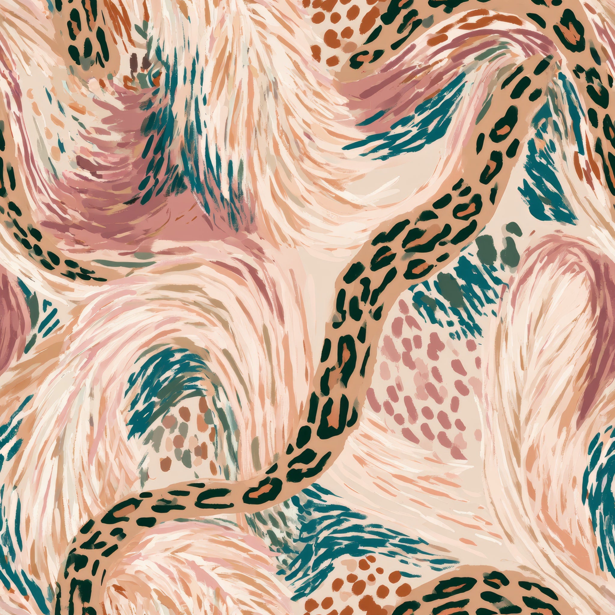 Rosette Meander — wallpaper pattern