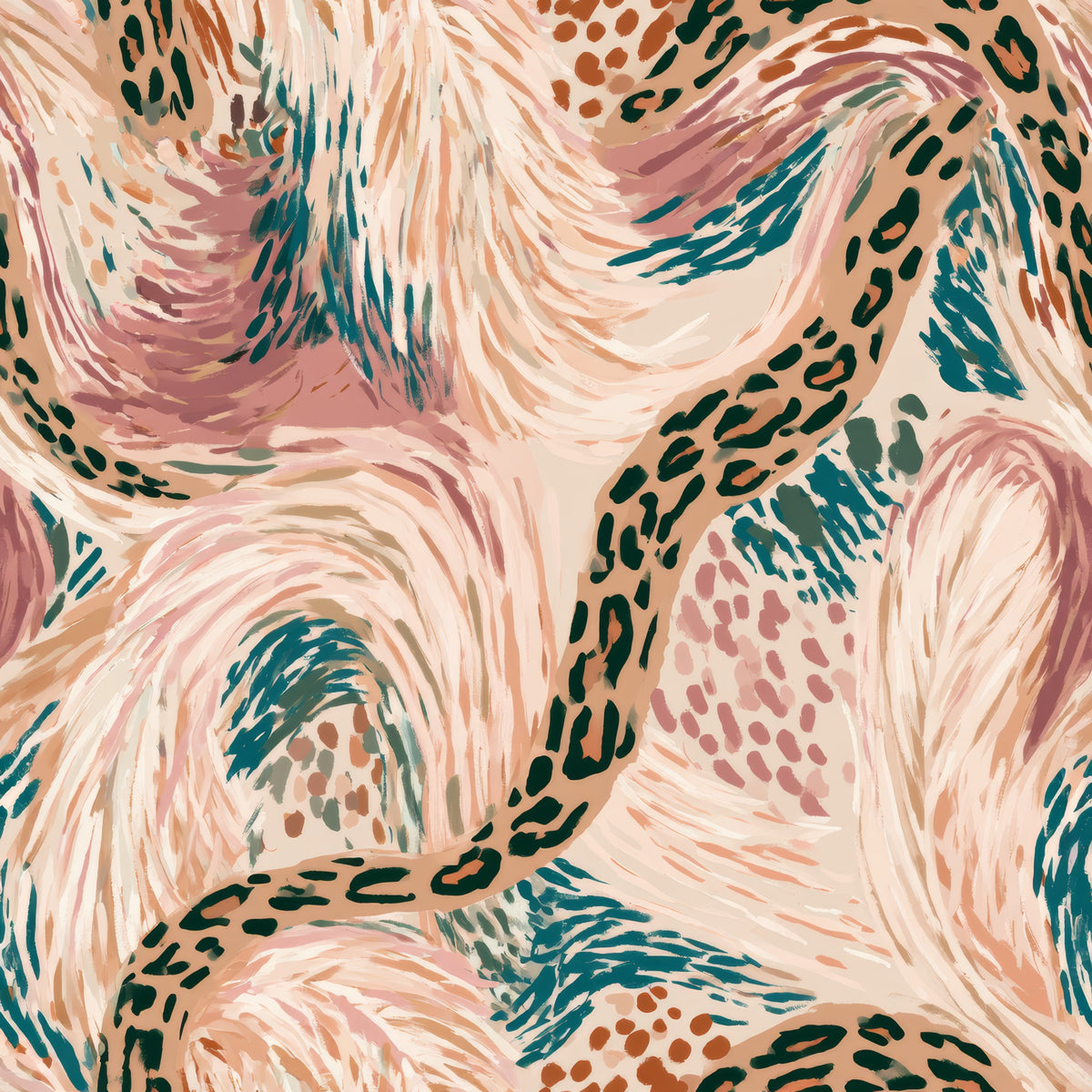 Rosette Meander — wallpaper pattern