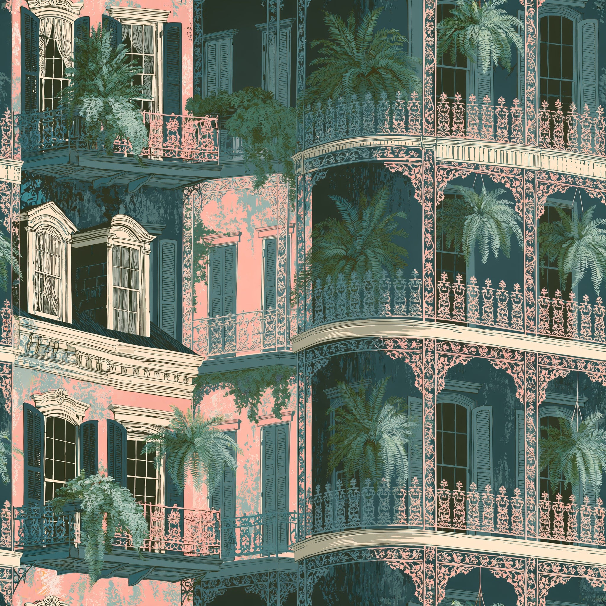 Veranda Shadows — wallpaper pattern
