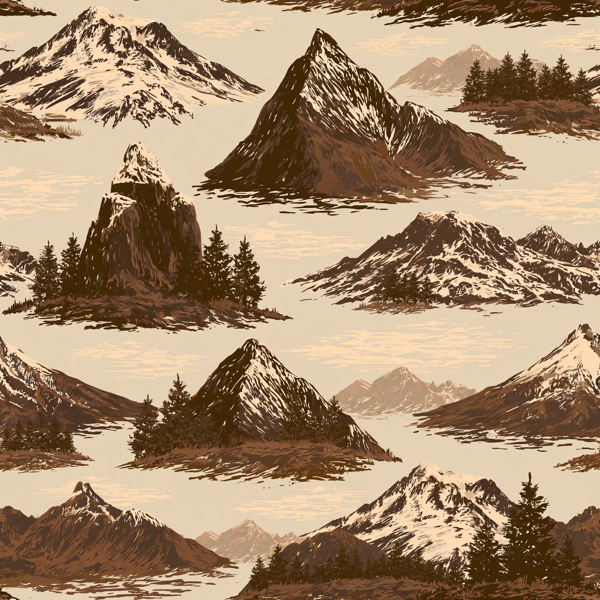 Parchment Peaks — wallpaper pattern