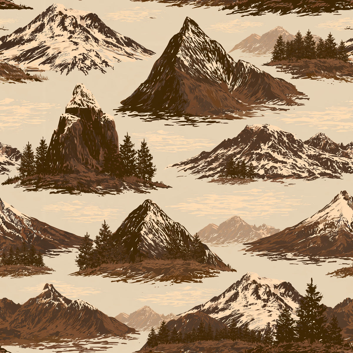 Parchment Peaks — wallpaper pattern