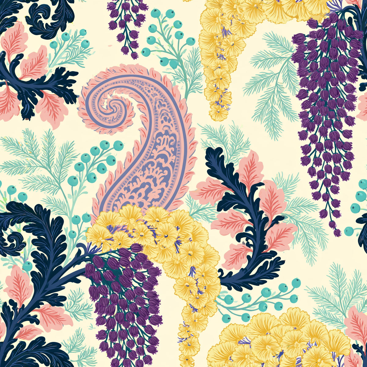 Paisley Wisteria Assembly — wallpaper pattern