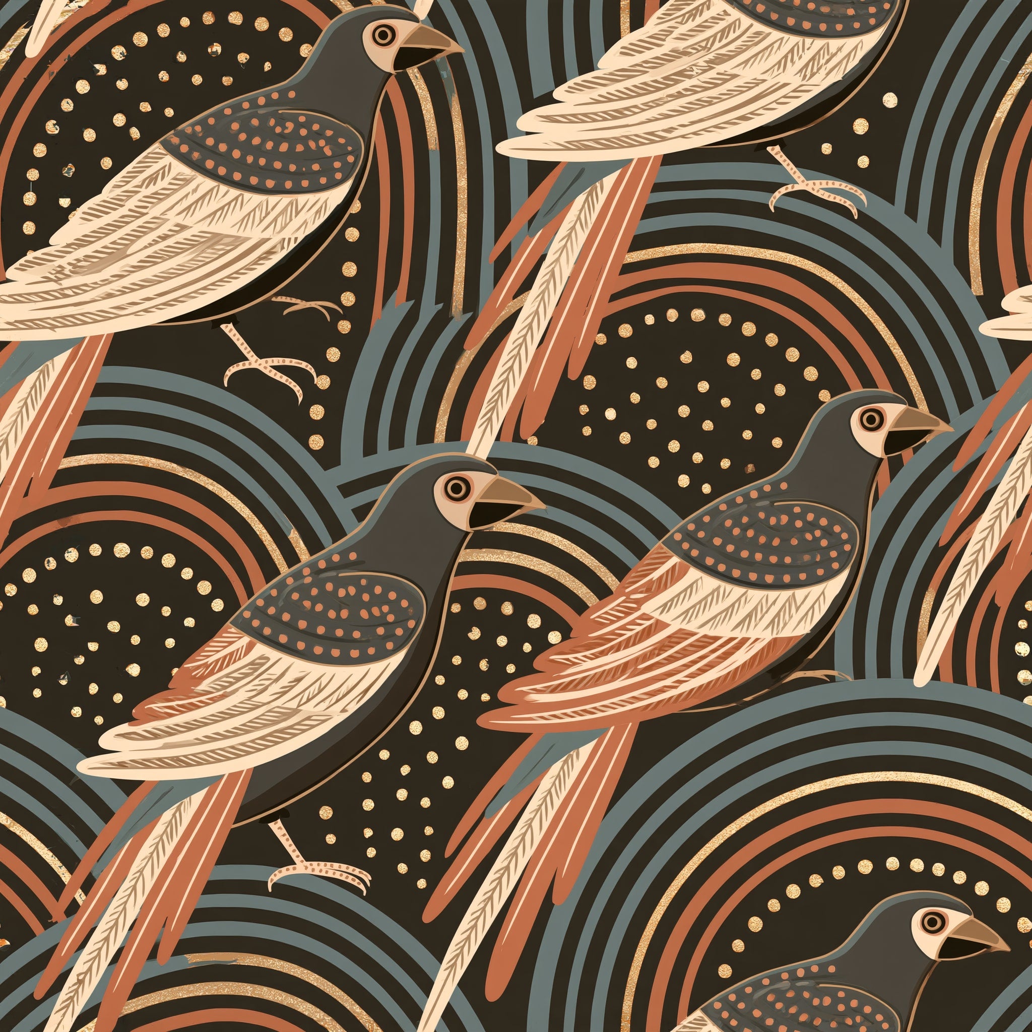 Crescent Perch — wallpaper pattern