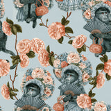 Macaque Promenade — wallpaper pattern