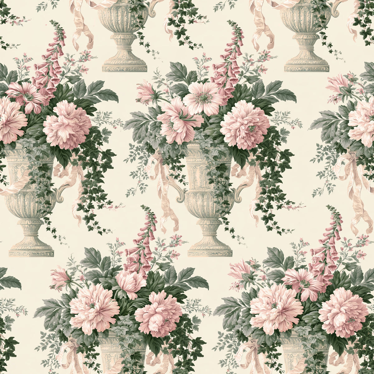 Peony Pedestal — wallpaper pattern