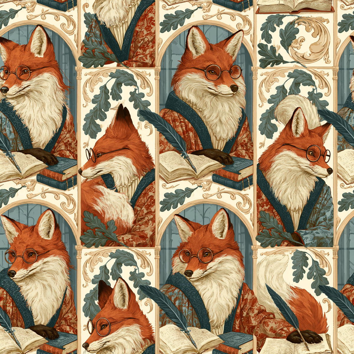 Fox and Folio — wallpaper pattern
