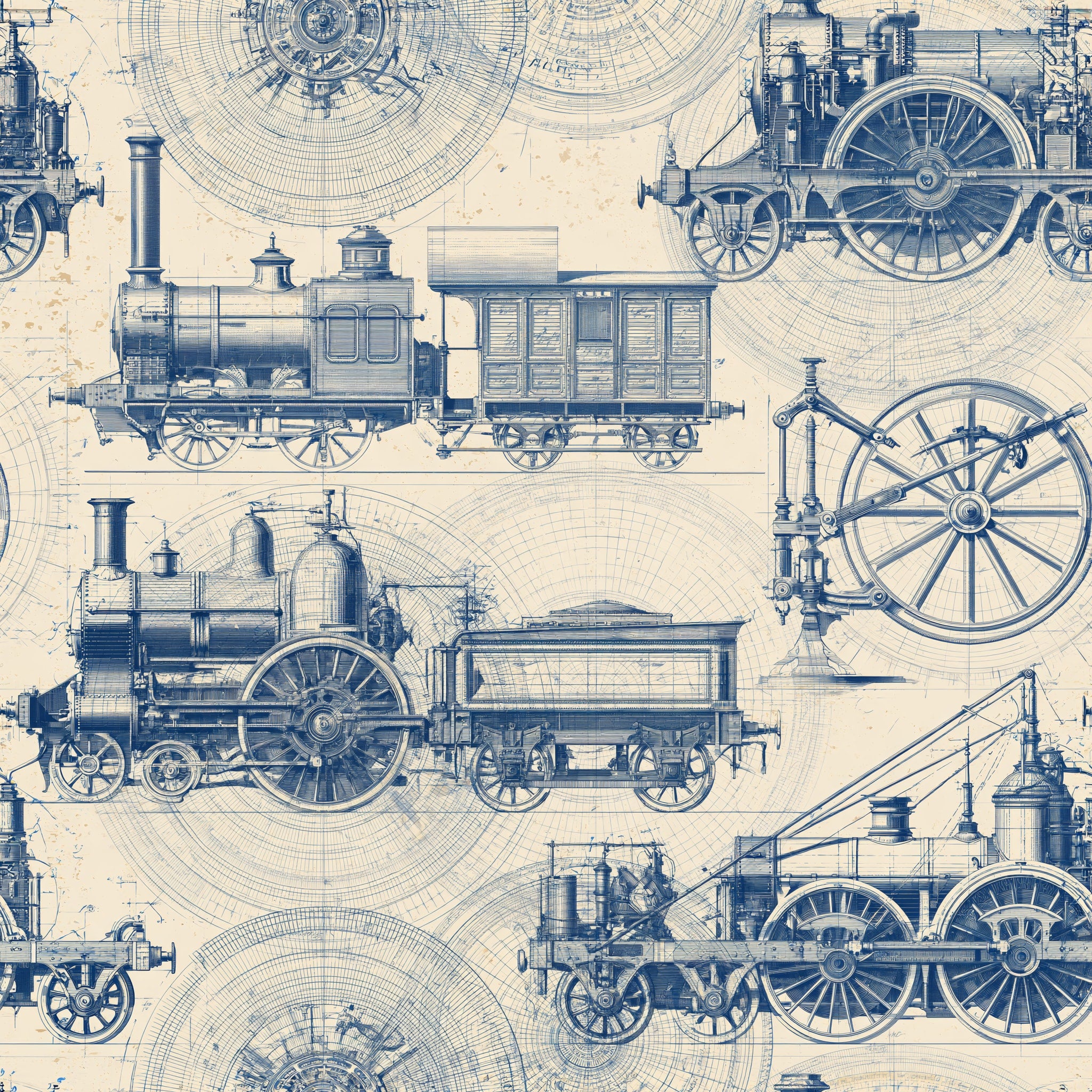 The Draftsman's Engine — wallpaper pattern