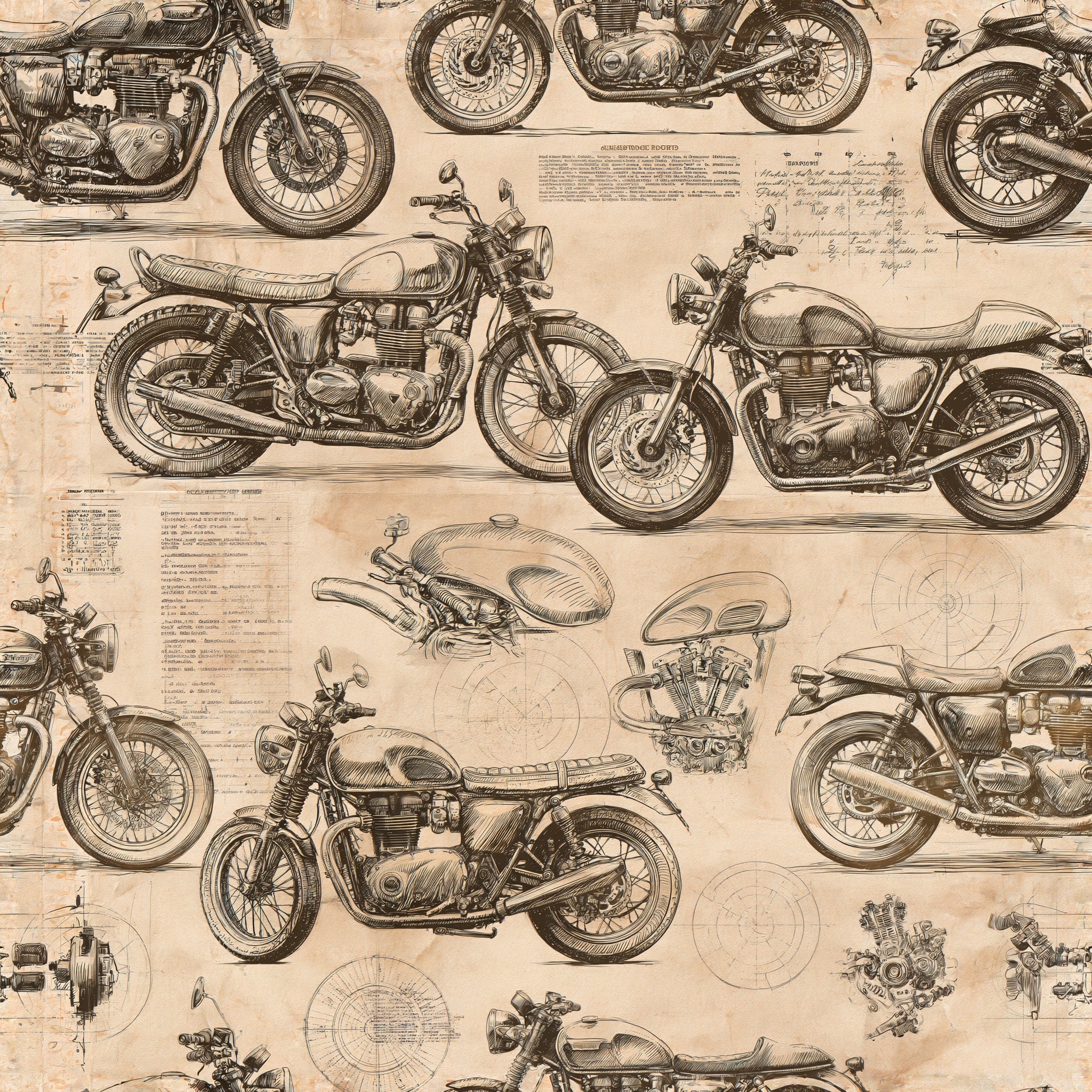 Cafe Racer Archive — wallpaper pattern