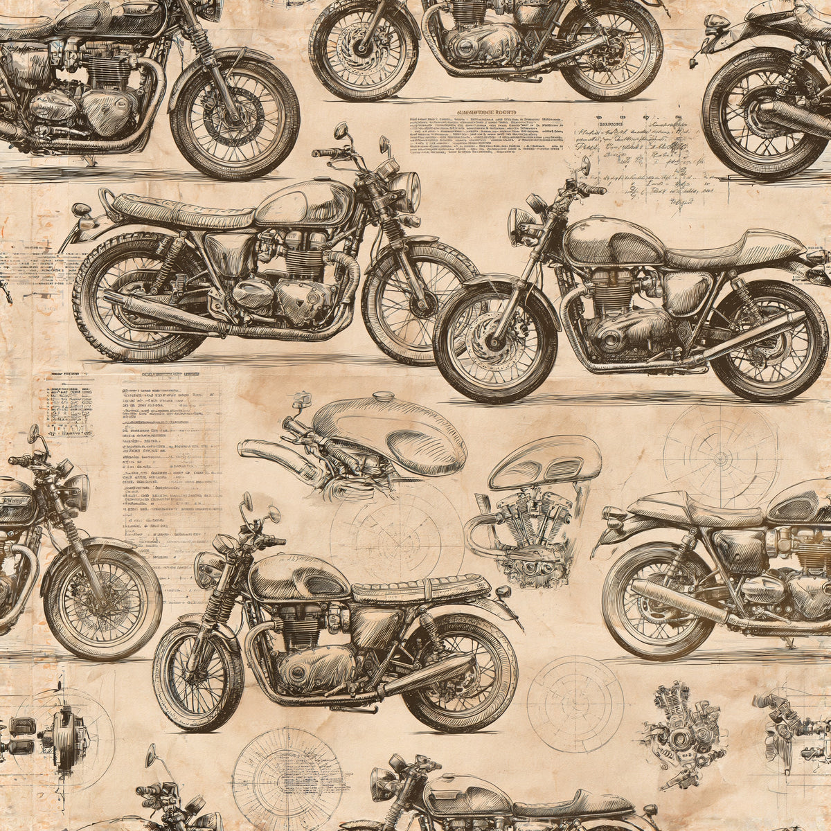 Cafe Racer Archive — wallpaper pattern