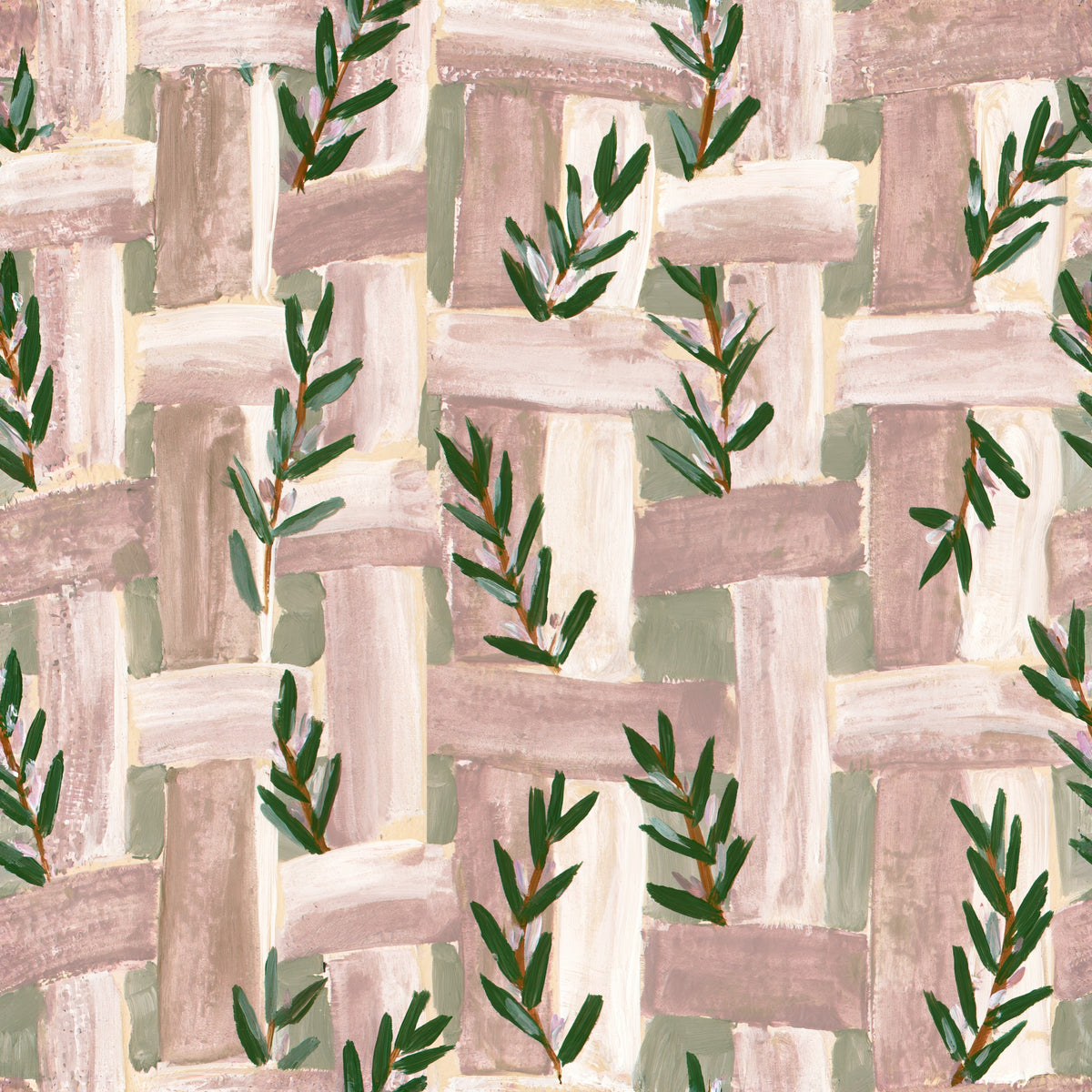 Arboreal Grid — wallpaper pattern