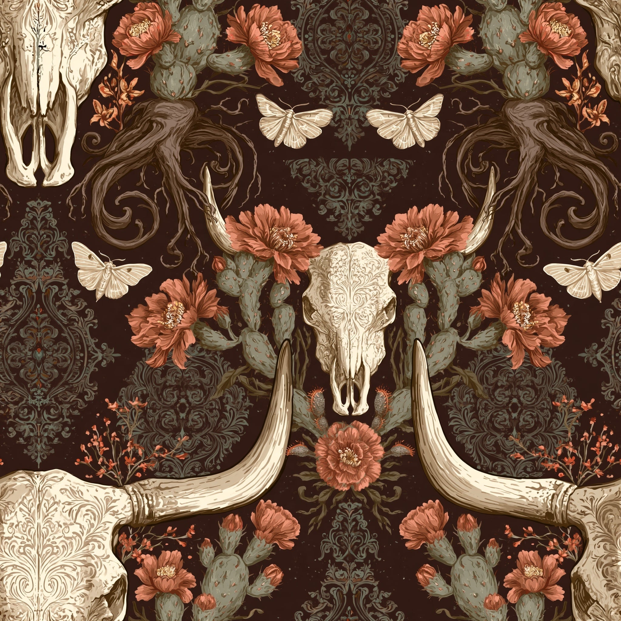 Damask and Bone — wallpaper pattern