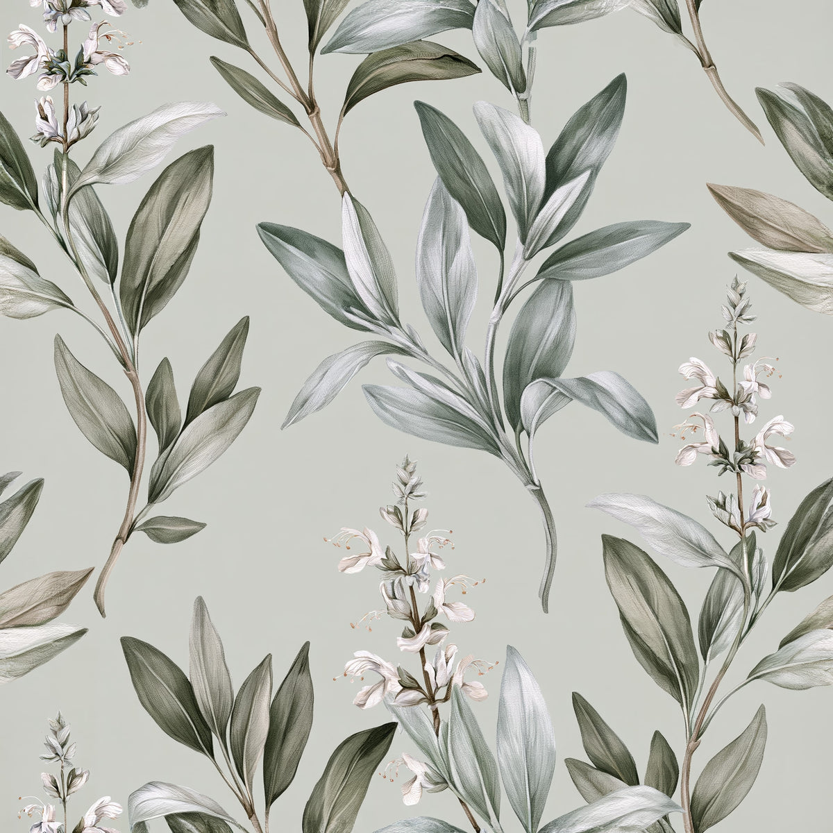 Ascending Leaf and Spire — wallpaper pattern