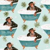 Chimp in the Tub — wallpaper pattern