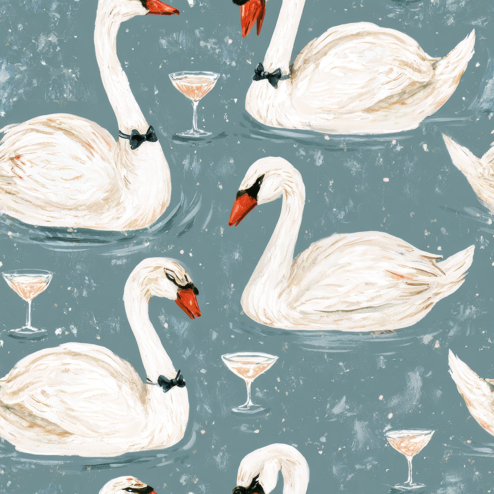 Dapper Swan Gala — wallpaper pattern