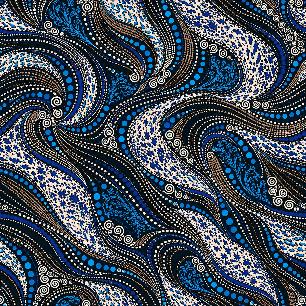 Azure Ogee Current — wallpaper pattern