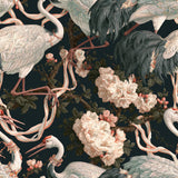 Crane and Ribbon — wallpaper pattern