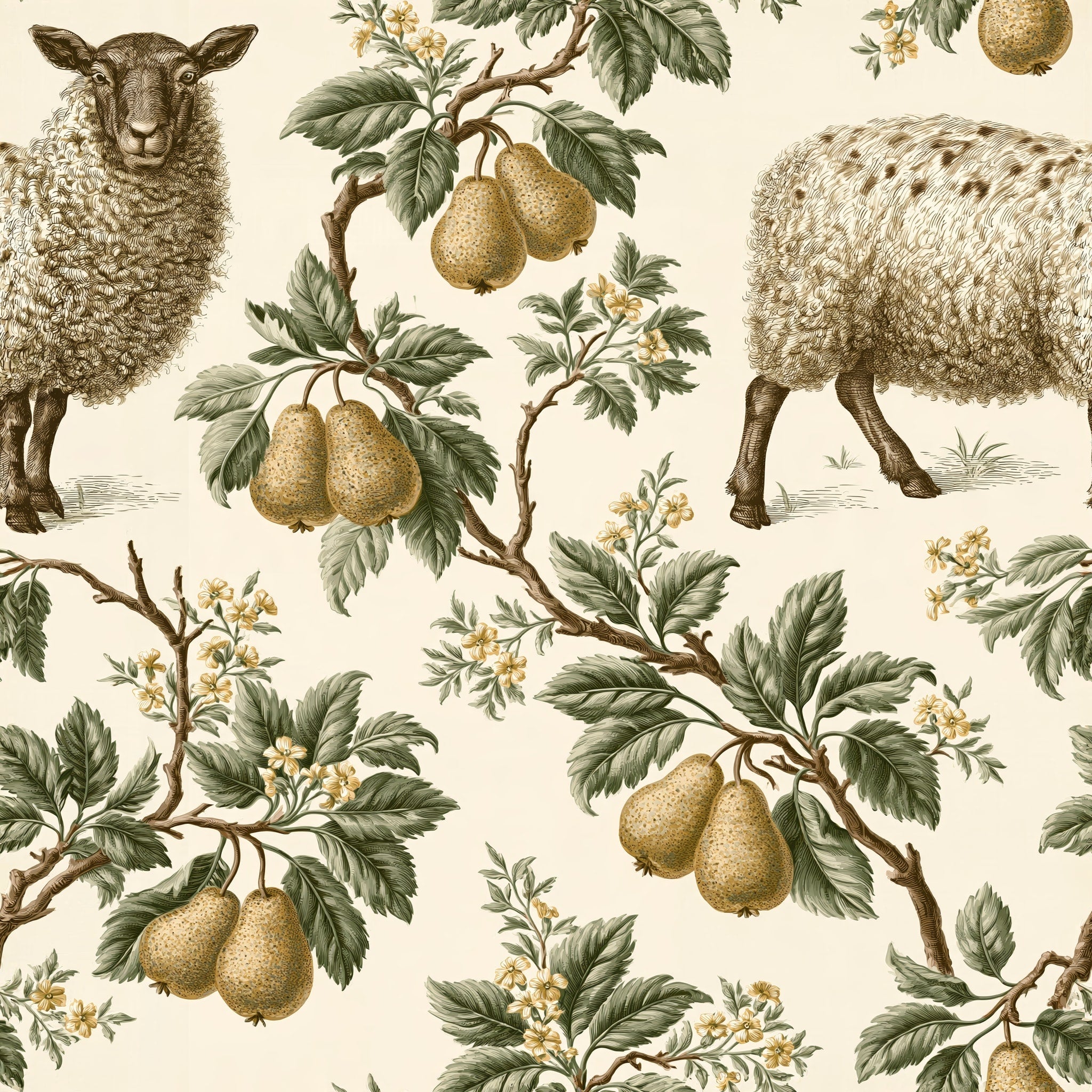 The Orchard Flock — wallpaper pattern